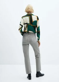 Chemise Satinée En Imprimé Géométrique -New Trendy Shop 57025984 43 R