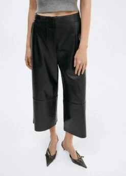 Pantalon Style Jupe-culotte Cuir Pinces 8 Pantalon Style Jupe-culotte Cuir Pinces -New Trendy Shop 57025988 99 D6