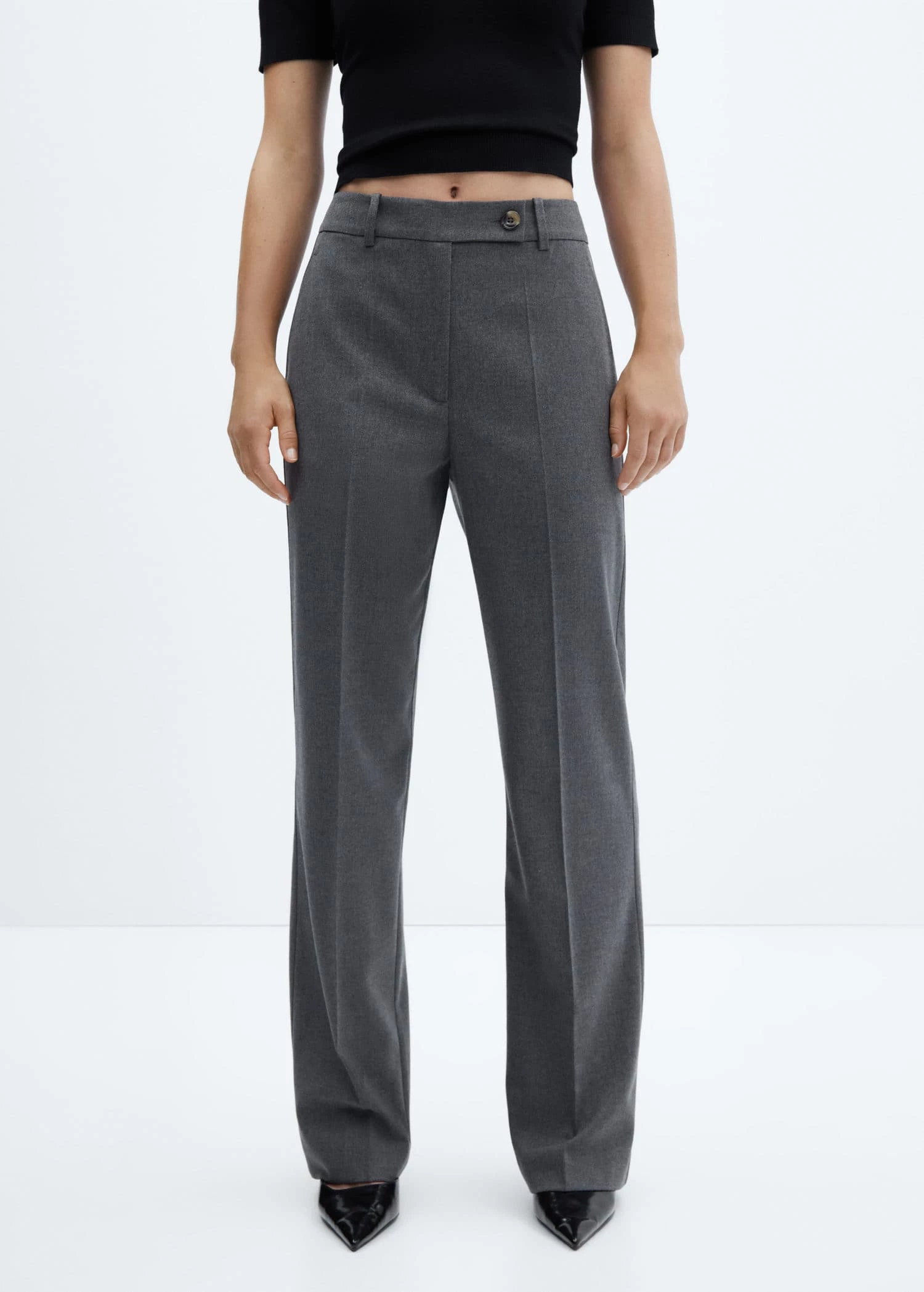Pantalon Droit Bouton Latéral 12 Pantalon Droit Bouton Latéral – Image 12