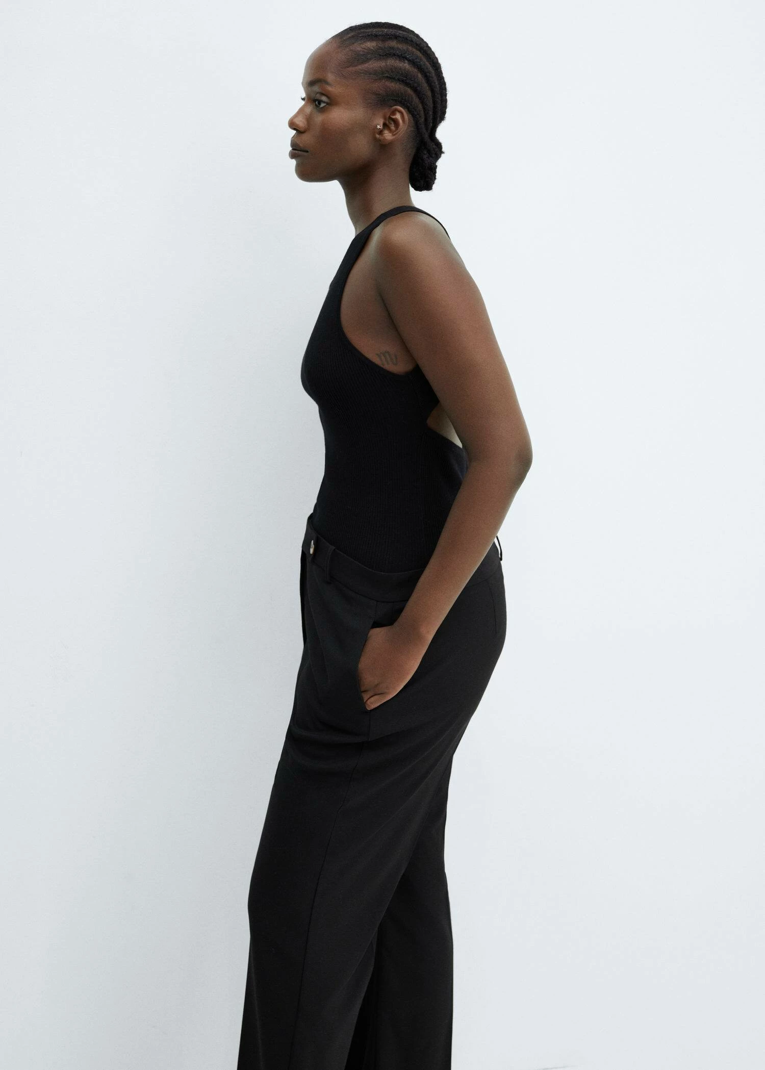 Pantalon Droit Bouton Latéral 7 Pantalon Droit Bouton Latéral – Image 7