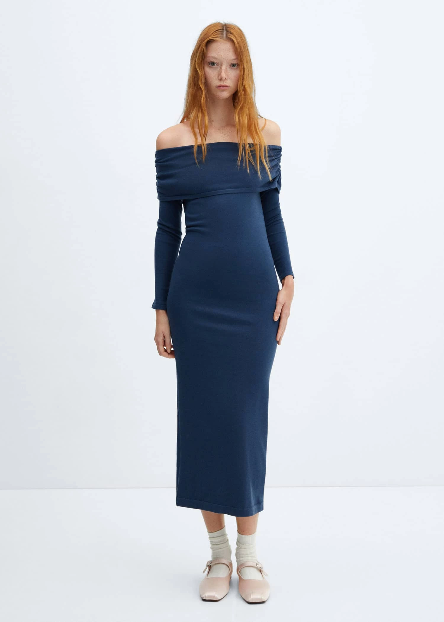 Robe Drapée épaules Dénudées 2 Robe Drapée épaules Dénudées – Image 2