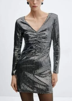 Robe Froncée Sequins -New Trendy Shop 57029105 PL D6