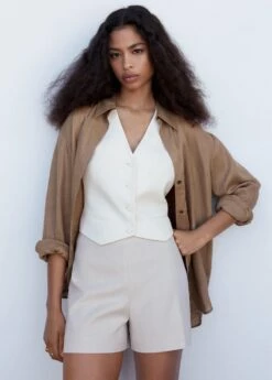 Short Taille Haute Lin -New Trendy Shop 57030259 06