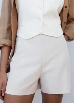 Short Taille Haute Lin -New Trendy Shop 57030259 06 D6