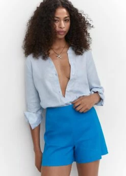 Short Taille Haute Lin -New Trendy Shop 57030259 46 D2