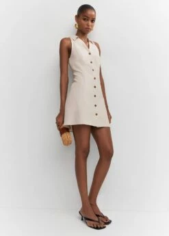 Robe Ramie Boutons 25 Robe Ramie Boutons -New Trendy Shop 57032885 07 D2