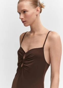 Robe Fendue Détails Froncés -New Trendy Shop 57032887 30 D1