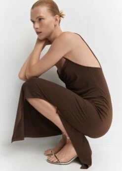 Robe Fendue Détails Froncés -New Trendy Shop 57032887 30 D2