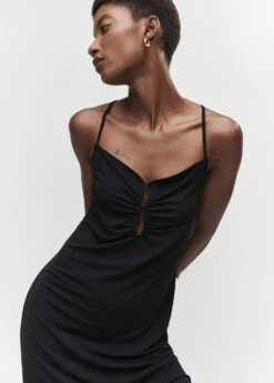 Robe Fendue Détails Froncés -New Trendy Shop 57032887 99 D1