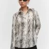 Chemise Lyocell En Imprimé Serpent