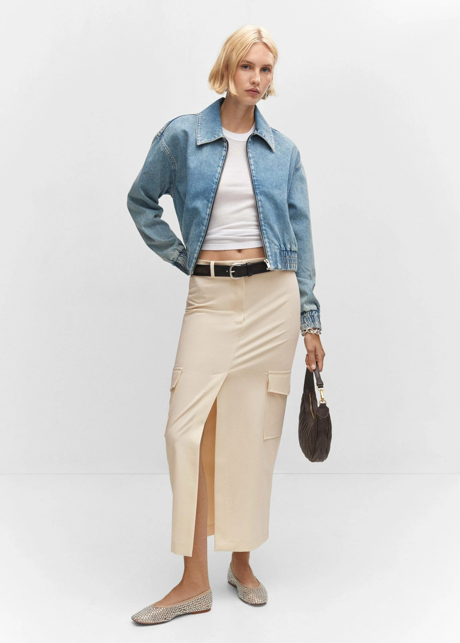 Veste Bomber En Jean 2 Veste Bomber En Jean – Image 2