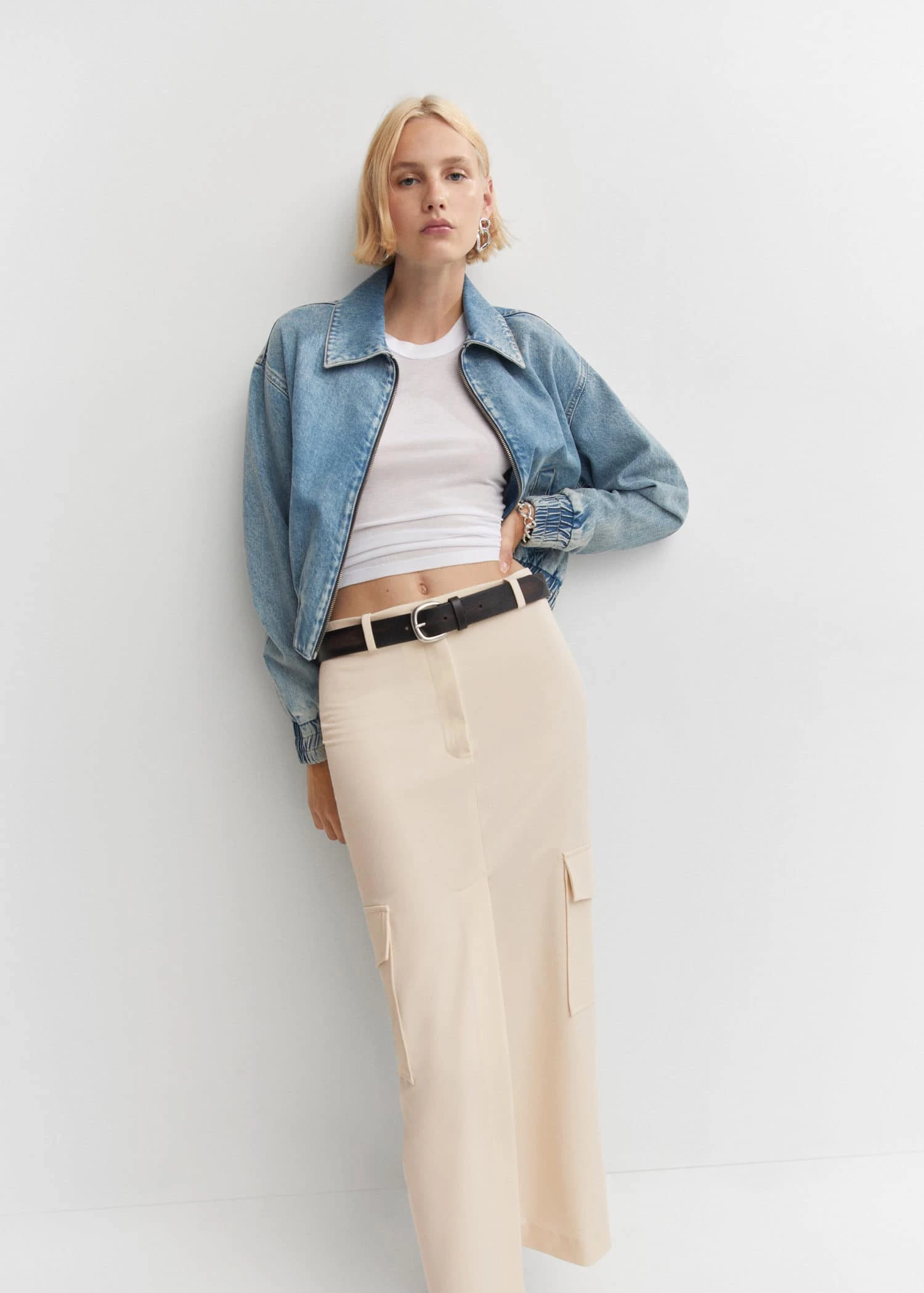 Veste Bomber En Jean 5 Veste Bomber En Jean – Image 5