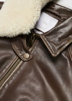 Bomber Cuir Col Imitation Mouton Retourné 15 Bomber Cuir Col Imitation Mouton Retourné -New Trendy Shop 57035986 30 D8