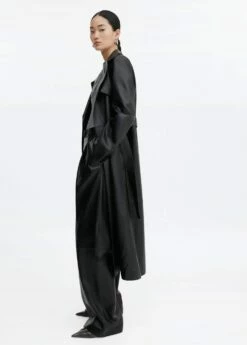 Pantalon Droit Cuir Taille Haute -New Trendy Shop 57035989 99 D2