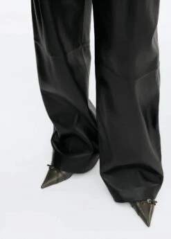 Pantalon Droit Cuir Taille Haute -New Trendy Shop 57035989 99 D6