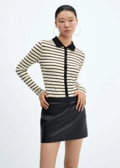 Chemise Rayures Maille Côtelée