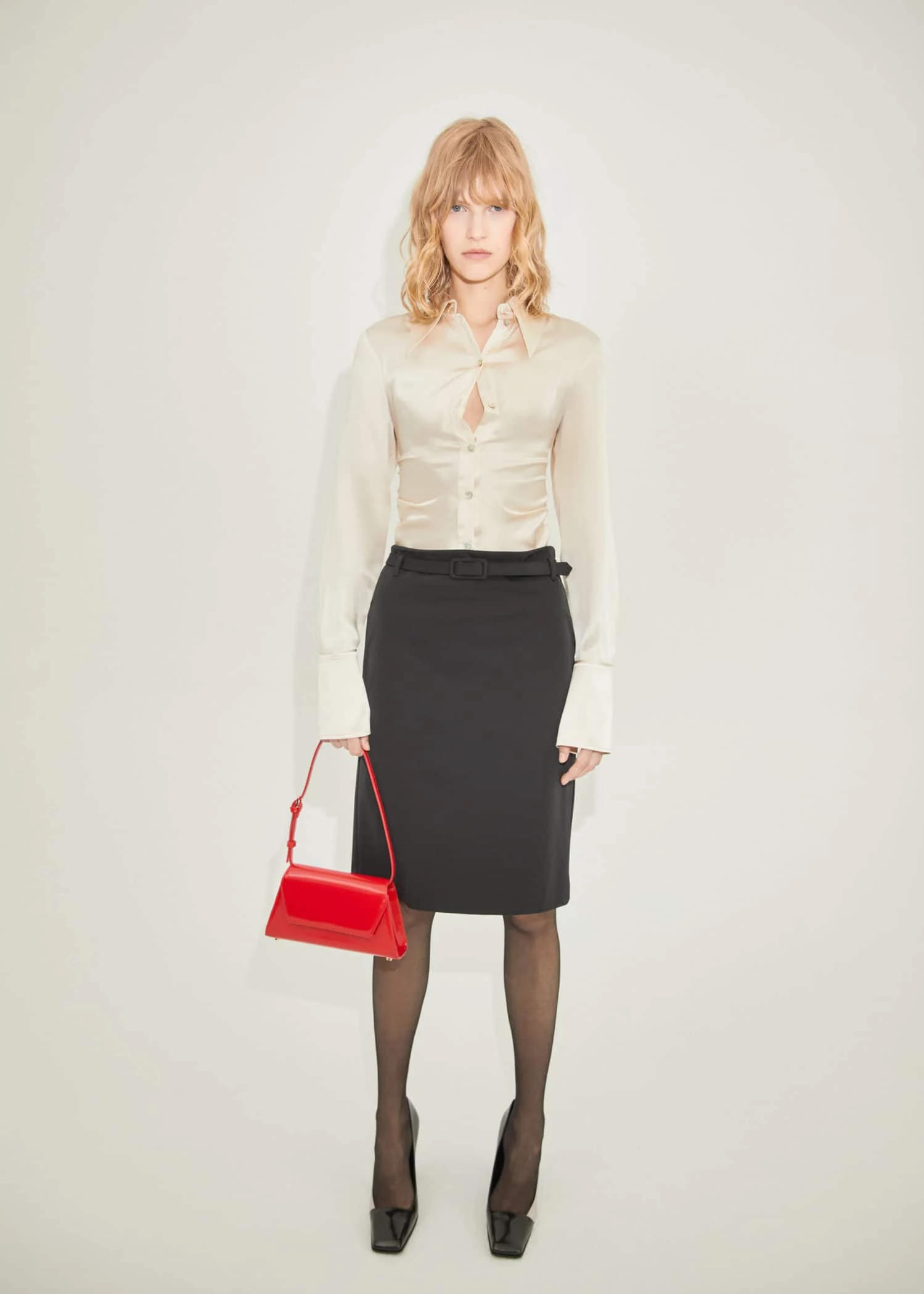 Chemise Soie Drapée Sur Le Côté 2 Chemise Soie Drapée Sur Le Côté – Image 2