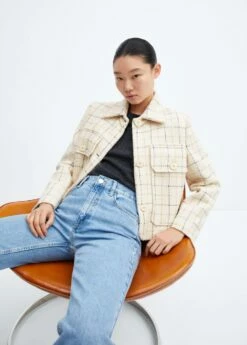 Veste Tweed à Carreaux -New Trendy Shop 57036026 05 D2