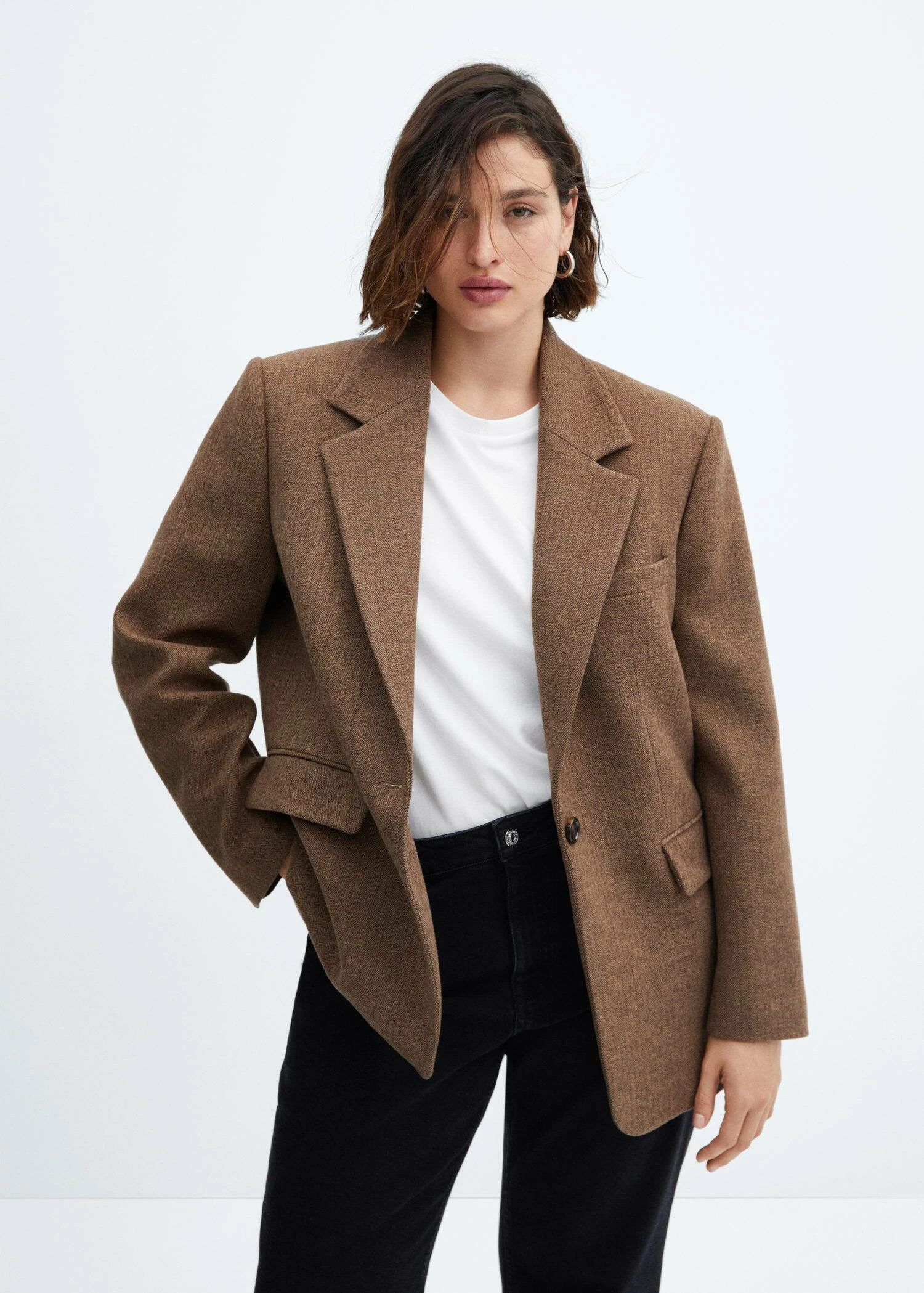 Veste De Costume à Chevrons En Laine 8 Veste De Costume à Chevrons En Laine – Image 8