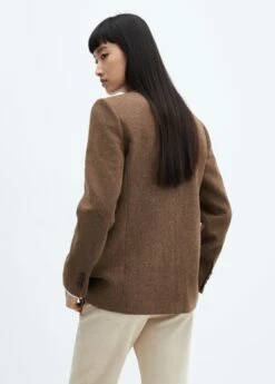 Veste De Costume à Chevrons En Laine 13 Veste De Costume à Chevrons En Laine -New Trendy Shop 57037723 30 R