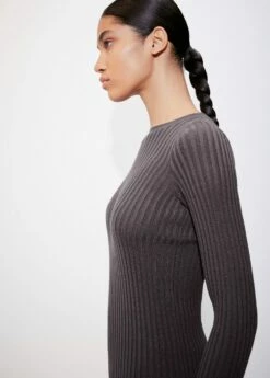 Robe Midi à Bords Côtelés -New Trendy Shop 57037735 95 D1