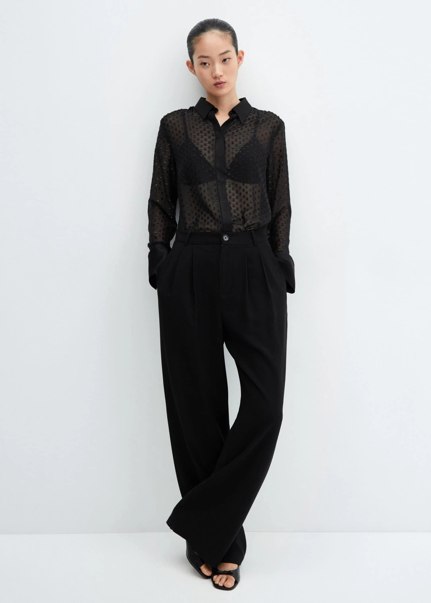 Chemise Semi-transparente Plumetis 2 Chemise Semi-transparente Plumetis – Image 2