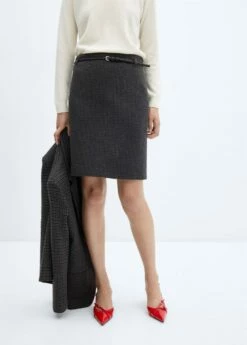 Jupe Pied-de-poule Ceinture