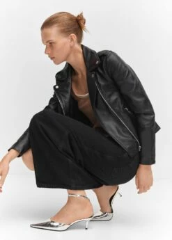 Blouson Biker En Cuir -New Trendy Shop 57039805 99 D2