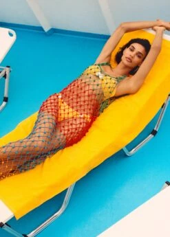 Robe Maille Filet Multicolore Perles 11 Robe Maille Filet Multicolore Perles -New Trendy Shop 57040377 70 D6