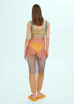 Robe Maille Filet Multicolore Perles 9 Robe Maille Filet Multicolore Perles -New Trendy Shop 57040377 70 R