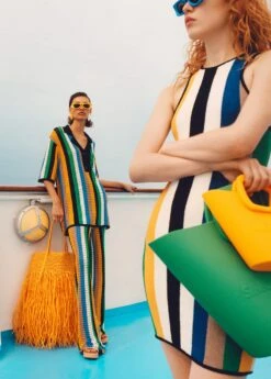 Robe Midi Maille Multicolore -New Trendy Shop 57040379 05 D6