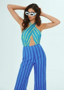 Pantalon Lin à Rayures 9 Pantalon Lin à Rayures -New Trendy Shop 57040382 52 D1