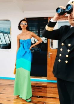 Robe Multicolore Encolure Nouée -New Trendy Shop 57040386 52 D6