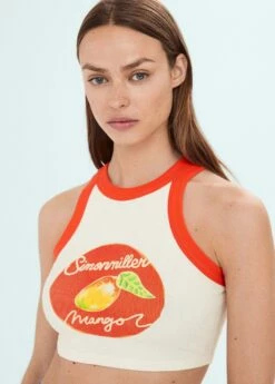 Crop Top Imprimé Emmanchures Américaines -New Trendy Shop 57040410 20 D1