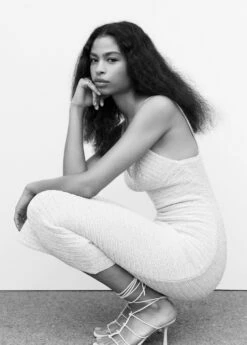 Robe Maille Détail Sequins -New Trendy Shop 57040453 05 D2