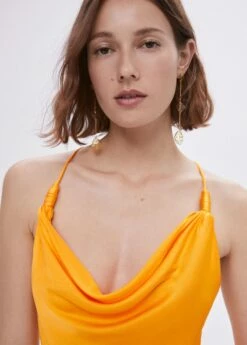 Robe Satin Col Bénitier 10 Robe Satin Col Bénitier -New Trendy Shop 57040458 20 D1