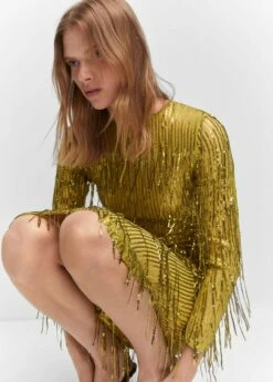 Robe Franges Métallisées 12 Robe Franges Métallisées -New Trendy Shop 57040722 36 D2