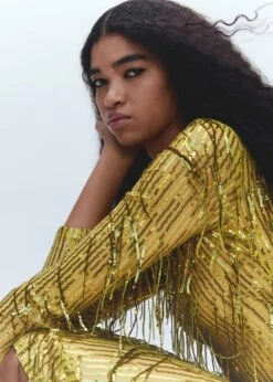 Robe Franges Métallisées 13 Robe Franges Métallisées -New Trendy Shop 57040722 36 D7