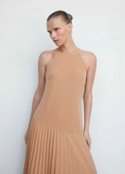 Robe à Empiècement Plissé