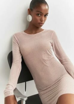 Robe Maille Filet Détail Cristal 12 Robe Maille Filet Détail Cristal -New Trendy Shop 57041028 83 D2