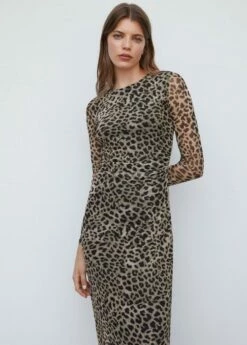 Robe Midi En Imprimé Animal