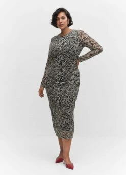 Robe Midi En Imprimé Animal -New Trendy Shop 57043804 99 D3