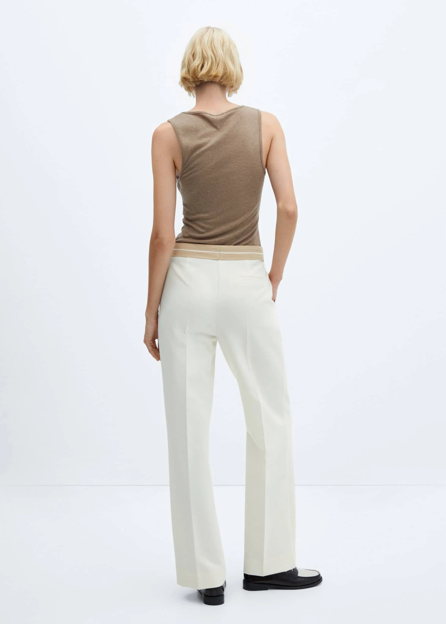Pantalon Taille Retournée Pinces 3 Pantalon Taille Retournée Pinces – Image 3