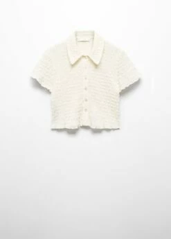 T-shirt Texturé Crop -New Trendy Shop 57044014 05 B