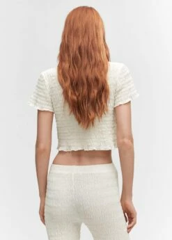 T-shirt Texturé Crop -New Trendy Shop 57044014 05 R