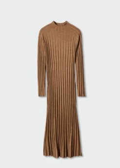 Robe Maille Côtelée Col Montant -New Trendy Shop 57044763 17 B