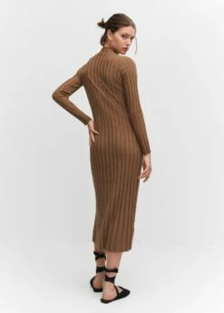 Robe Maille Côtelée Col Montant -New Trendy Shop 57044763 17 R