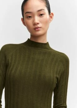 Robe Maille Côtelée Col Montant -New Trendy Shop 57044763 37 D1