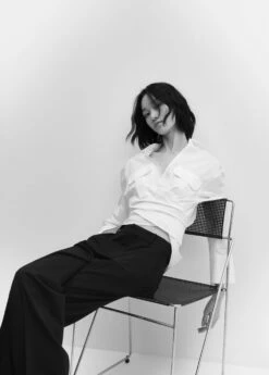 Chemise Coton Cache-cœur -New Trendy Shop 57044784 01 D2