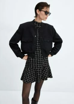 Robe Tweed Bas Volanté 11 Robe Tweed Bas Volanté -New Trendy Shop 57045797 99 D2